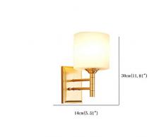 GYBYB Glaswandleuchte Mattweißer Schirm Vintage Korridor Flur Wandleuchten Nachttischlampe Sofaside Leselampe Wandhalterung Messing Lampbody @ 220-240V