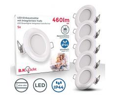 B.K.Licht I 5er Set LED Bad-Einbauleuchten I Ultra Flach 25mm I Ø85mm I Weiß I 5 x 5W LED Platinen I 460 Lumen I 4.000K Neutralweiß I IP44 I Bad- Einbaustrahler