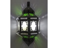 Saharashop Orientalische Wandlampe Kenitra Grün-Weiß
