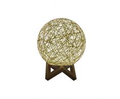 MMLsure® Rattan-Ball Tischlampe Nachttischlampe mit Halterung，Batteriebetrieben Innen Nachtlicht für Hochzeit, Geburtstag Party, Weihnachtsdeko，Geschenk (B)