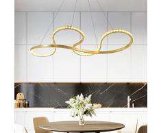 ZSYUN Kristalllampe LED-Kristallhängeleuchte Kronleuchter Pendelleuchte Moderne Deckenleuchte Metallpendelleuchte höhenverstellbar dekorative Innenbeleuchtung Büro Esszimmer 48W