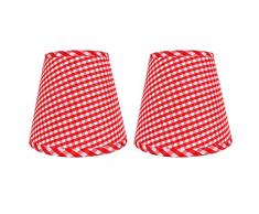 Eastlion 2 Pack 6.2 E14 Nachttisch Lampenschirm Wandleuchte Kristall Kronleuchter Lampenschirme,Rot
