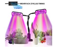 SKEY Pflanzenlampe, 48 LED Pflanzenlicht mit Loop-Automatik-Timer, Automatische EIN- / Ausschalten, 5 Arten von Helligkeit, 24W Wachsen licht led Pflanzenleuchte Wachstumslampe Überwinterung