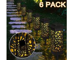 6 Stück Gartenleuchte Solar, Vegena Gartenbeleuchtung mit Erdspieß Solarleuchte Garten Gartenlampe IP65 Wasserdicht LED Wegbeleuchtung Solarlampen für Außen Terrasse Rasen Hinterhöfe Wege (#01)