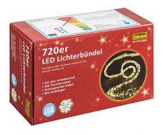 Idena LED Lichterbündel mit 720 LEDs, für den Innenbereich, biegsamer Draht, 7m Gesamtlänge inkl. 2m Zuleitung, warm weiß, Metall, 38191