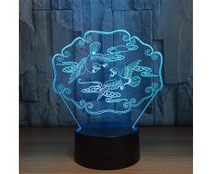 XXQ 3D LED Nachtlicht Lampe, Bunte Touch-Leuchten, Acryl kreative Geschenk Lichter, USB-betriebene Lichter