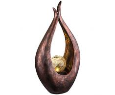 LED Außen Solar Lampe Balkon Steh Leuchte Glas Kugel Boden Bronze Strahler geschwungen Globo 33468