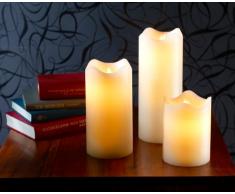 Britesta Echtwachskerzen mit beweglicher LED-Flamme, 3er-Set