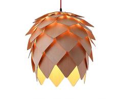 CLQya Holz Kunst Tannenzapfen Deckenleuchte ， Nordic Tannenzapfen Pendelleuchte Moderne Holz Diy Elemente Puzzle Schlafzimmer Kunst Holz Leuchten, Bauernhaus ， E27,15.74