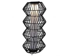 Outsunny LED Solarleuchte, Rattan Stehleuchte, Gartenlampe, Außenleuchte, Wegbeleuchtung, Kaffee, Ø32 x H76 cm