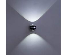 Wandleuchten Indoor 6W LED Modern Wohnzimmer Up und Down Wandleuchte Wasserdicht Aluminium Modern Wandleuchte Wandfluter für Hall Home Office Schlafzimmer, weiß