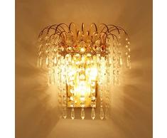 Europäische LED Wandleuchten, Retro goldene Kristallhängeleuchte Wandleuchte Kreative Esstisch Wohnzimmer Korridor Wandleuchte (Color : B)