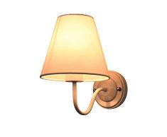 Stoff Wandlampenschirm Moderne E27 Metallchassis Wandleuchte Mit Schönem Schirm Indoor Wandleuchte Beschläge Für Hauptschlafzimmer Restaurant (Weiß Chassis + Weiß Schirm)