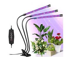 LED Pflanzenlampe, SRUIK 30W 60 LEDs Pflanzenlicht Wachstumslampe Vollspektrum für Zimmerpflanzen mit Zeitschaltuhr, 3 Modus, 6 Arten von Helligkeit für Garten Zimmerpflanzen Überwinterung