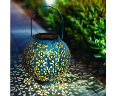 Solarlampen für Außen | infinitoo LED Solarlaterne Dekorative Solarlampe für Garten Wasserdicht Hängbare Solar Laterne Gartendeko Lichter im Freien für Terrasse, Weg, Hof, Rasen - Blau