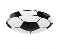 LED Decken Leuchte Fußball Dekor schwarz rund Strahler Lampe weiß Ball Motiv Kinder Zimmer Globo 54009D1