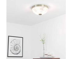 Hochwertige Deckenleuchte in Messing Jugendstil inkl. 2x 12W E27 LED Deckenlampe aus Metall & Glas für Wohnzimmer Schlafzimmer Flur Lampen Leuchte Beleuchtung