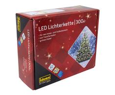 Idena 30441 - LED Lichterkette mit 300 LED in warm weiß, mit 8 Stunden Timer Funktion, Innen und Außenbereich, für Partys, Weihnachten, Deko, Hochzeit, als Stimmungslicht, ca. 37,9 m