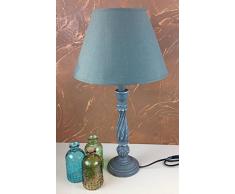 Charmanter Landhaus Tischlampe Tischleuchte 54 cm Hohe 66 - 6 Holz Nachttischlampen Schreibtischleuchte Schreibtischlampe Büroleuchte Lampe Antik Retro Leuchten Stehleuchte