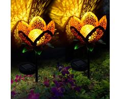 Seika 2 Stück Solar-Gartenlichter für den Außenbereich, dekorative Blumen, LED-Lichter mit wechselnden Farben für Garten, Terrasse, Garten