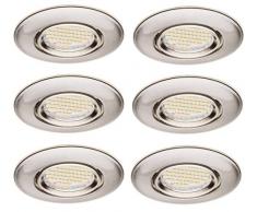 Led Einbauleuchten 6er Set Einbaustrahler 6x3W gebürstet warmweiss schwenkbar Angebot Neu