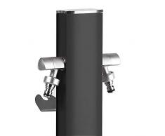 TRIANGLE AQUAPOINT - Totem Wassersäule mit 2 AQUAPOINT Wasserhähnen - matt Schwarz GartenzapfstelleWasserzapfstelle,Wasserzapfsäule