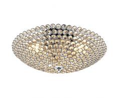 Kristall Deckenleuchte/Kronleuchter “Vapora” von - Decken-Lampe in modernem Design mit Kunst-Kristallen für Wohnzimmer & Schlafzimmer, 3x E14 Sockel, 16 cm x Ø 40, 40 Watt, Chrom