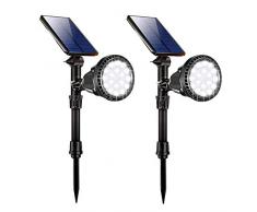 Solarleuchte Garten, GIANTARM Superhelles 18 LED Solarlampen für Außen, 2 Beleuchtungsmodi, IP65 Wasserdichte, Solar Gartenstrahler für Garten, Zaun, Ga age, Pfad, Innenhof und Balkon (2 Stück)