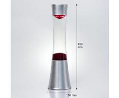 Stilvolle Lavalampe Rot Wachs Klar 39cm SANDRO Tischlampe Retro Party Licht Geschenkidee Wohnzimmer