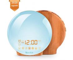 [Upgraded Version] COULAX Lichtwecker Wake Up Light Wecker Sonnenaufgang Wecker Sonnenuntergang Simulation Wake Up Clock Nachtlicht mit Naturgeräuschen FM Radio Snooze und Atmosphere Lamp Funktion