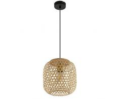 Decken Pendel Lampe Bambus Kugel Geflecht Design Hänge Leuchte Wohn Ess Zimmer Beleuchtung Globo 15367H
