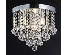ZEEFO Kronleuchter, Moderne Stil Anhänger Kristallkronleuchter Mit Elegantem Design, feine Kristall-Deckenleuchte für die Küche, Flur, Wohnzimmer, Schlafzimmer und Esszimmer Durchmesser 30cm