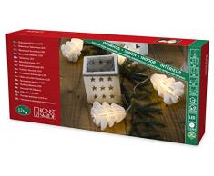 Konstsmide 3197-103 LED Dekolichterkette weiße Papiertannenbäume / für Innen (IP20) / 24V Innentrafo / 12 warm weiße Dioden / transparentes Kabel