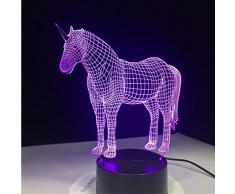 Cute Unicorn Pferd Tier Lichter 3D Led Lampe 7 Bunte Acryl Lampe Als Hauptdekorationen Lichter Kinder Schlafen Lava Lampe