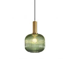 Qwey Nordic Moderne Pendelleuchte Deckenleuchte einfache Moderne Kronleuchter grün Glas Lampenschirm E27 Basis für Home Office Schlafzimmer Coffee Shop Einfache Bar
