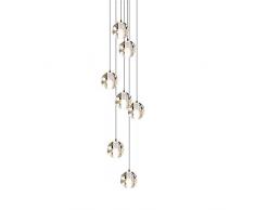 CARYS LED Deckenleuchte Warmweiss Lampenschirm Deckenlampe Wohnzimmer Pendelleuchte Kristall Kronleuchter Hängeleuchte Esszimmer G4*7 2W 2700K Lampe Schlafzimmer Küche Treppen