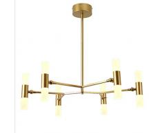 6 Licht Moderne goldene Messinglüster Pendelleuchte Kronleuchter regulierbarer Lampe Halter Deckenleuchte hängende Leuchten (Color : Gold)