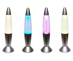 LED Rocket Lava Glitter Glitzer Deko Lampe mit Farbwechsel Neu & OVP
