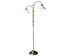 Stehleuchte / Standleuchte, klassischer Stil, Messing antik-handpatiniert (Altmessing), Höhe 130 cm bis 155 cm einstellbar, 230 V, E27 60 W