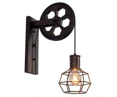 Loft Industrial Retro Lifting Riemenscheibe Wand Lampe Eisen Rusty Persönlichkeit Kreative Restaurant Korridor Aisle Cafe Wall Light (stil : A)