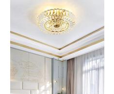 YBQ Sample Goldene Kristalldeckenlampe Nordic Moderne Art Und Weise Wohnzimmer Esszimmer Studie Schlafzimmer Runden Durchmesser 50 * 14cm Warmes Licht 6 LED Fashion