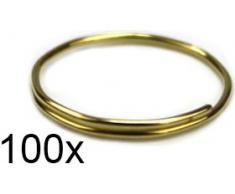 100 Stück überlappende Prismenringe messing / goldfarben für Lampen, Leuchten, Lüster und Kronleuchter