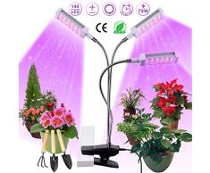 Pflanzenlampe LED, Pflanzenlicht, Pflanzenleuchte 72W, Wachsen licht with 144 Leds, Wachstumslampe Vollspektrum Wachstumslampe für Zimmerpflanzen mit Zeitschaltuhr, Plant Lights Stufenloses Dimmen.