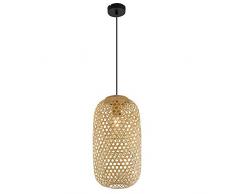 Decken Pendel Lampe Bambus Geflecht Hänge Leuchte Wohn Ess Schlaf Zimmer Beleuchtung Globo 15367H1