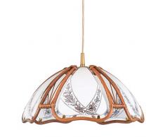 Helios Leuchten 212022/E Rattanlampe honig-farbig | Rattanleuchte rustikal Landhausstil | Pendellampe Pendelleuchte Rattan | Hängelampe Esstisch 1xE27