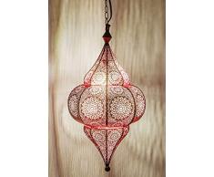 Bunte Pendelleuchte Lampe Pink Malha 48cm E14 Lampenfassung | Marokkanische Design Hängeleuchte Leuchte aus Marokko | Orient Lampen für KInderzimmer Küche oder Hängend über den Esstisch