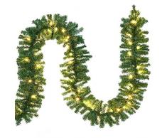 Casaria Weihnachtsgirlande I 10m I 200 LEDs I In & Outdoor I Tannengirlande Tannenzweiggirlande Weihnachtsdeko