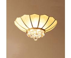 HZYYDC LED-Runde Kristalldeckenlampe, Amerikanische Dekorative Beleuchtung, Nationaler Standard E27 Lampenhalter Für Flur Wohnzimmer Wohnzimmer Esszimmer,4heads