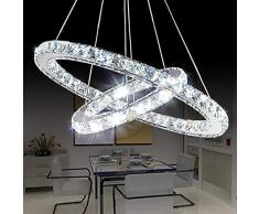 MJZHXM Pendelleuchte 30/40/50 cm LED Pendelleuchten Moderne LED-Kristalllampe for das Wohnzimmer Restaurant-Lampe LED-Kristallhängelampe (Body Color : 30cm and 50cm, Wattage : Cool White Light)