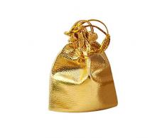 25 Stücke Lichtertüten Golden Geschenksäckchen Organzabeutel Candy Kordelzug